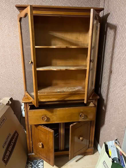 Photo of free Vintage pine wood cabinet (Brick Howell border) #2