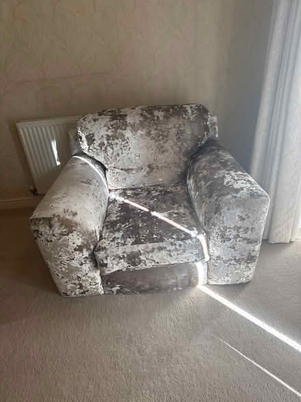 Photo of free Large silver grey armchair (Bradford BD10) #1