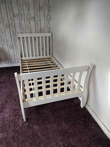Photo of free Sleigh single bed and desk (Urmston) #3