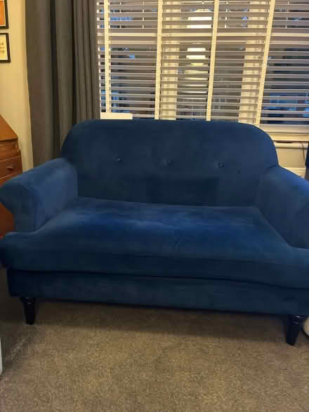 Photo of free Navy velvet sofa (Calow S44) #1