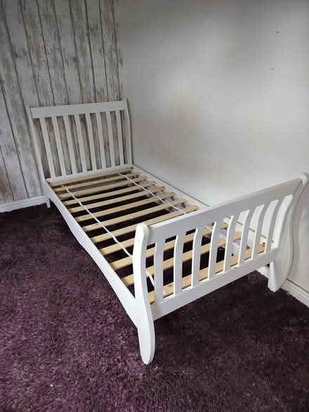 Photo of free Sleigh single bed and desk (Urmston) #1