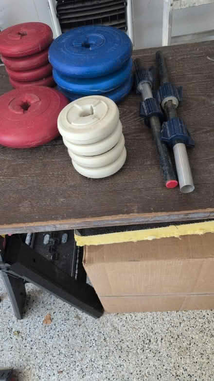 Photo of free Dumbbell set-"old school" (Near Downtown Downers Grove) #1