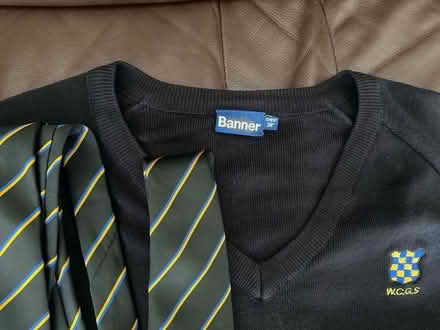 Photo of free WCGS jumper chest 38inches + 2 ties (Wallington SM6) #1