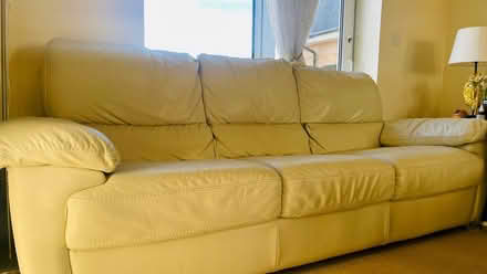Photo of free 3 seater leather sofa (Langney BN23) #1
