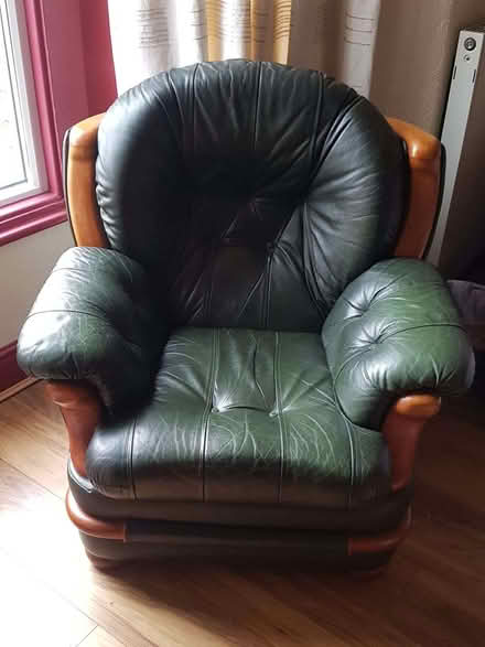 Photo of free Dark Green Leather Armchair. (Southport PR8) #1