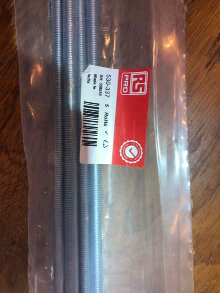 Photo of free 4x M5 threaded steel poles (Manchester, Didsbury, M20) #2