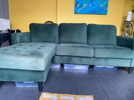 Photo of free Bottle Green velvet chaise long sofa (Bewdley DY12) #3