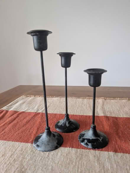 Photo of free Set of 3 x metal candles sticks (walberton) #1