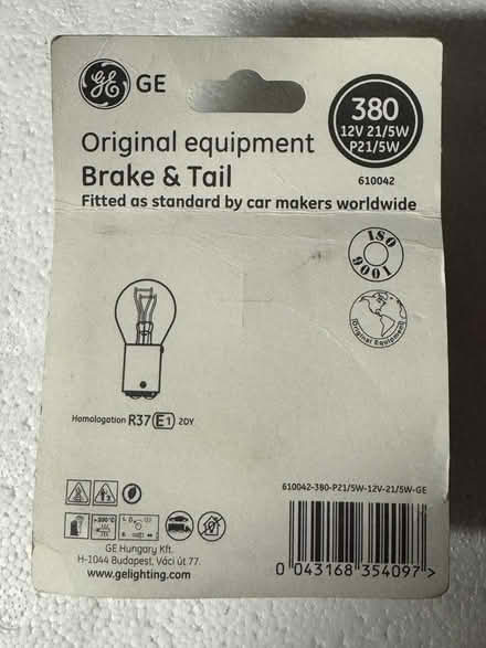 Photo of free GE Brake & Tail light bulbs x2 (Kings Hill, ME19) #2