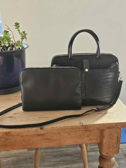 Photo of free Black vinyl laptop bag/work bag (Leeds LS15) #2