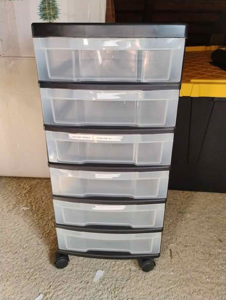 Photo of free Plastic storage tower with wheels (NE Rochester, NY) #1