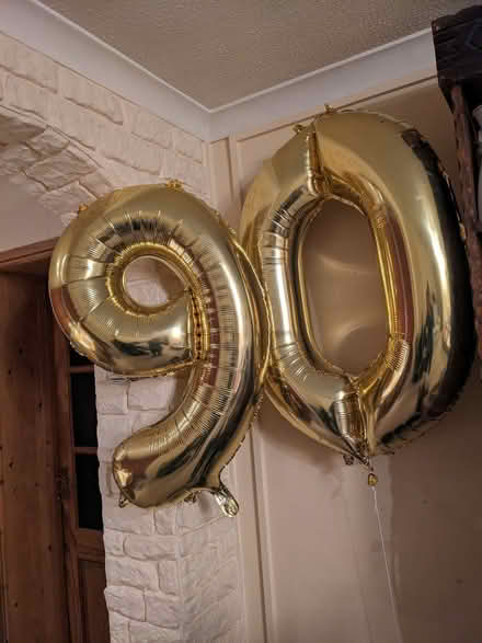 Photo of free Gold helium "90" balloons. (Caversham Park RG4) #1