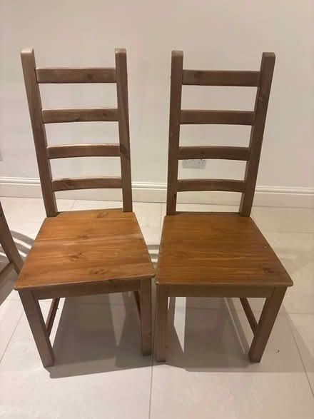 Photo of free 4 wooden dining room chairs (CV5) #1