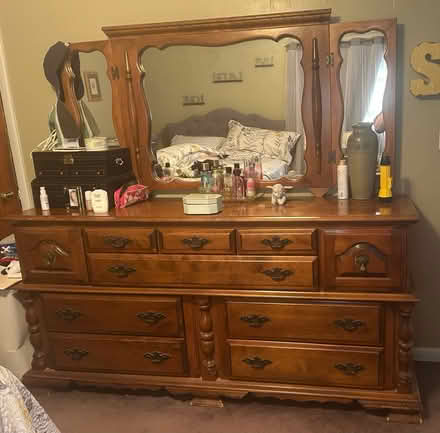 Photo of free Solid wood bedroom set (Bogota NJ) #2