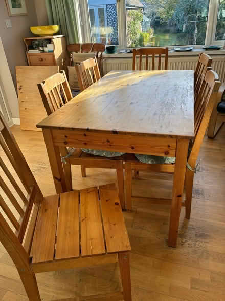 Photo of free Wooden table and 6 chairs (Woodingdean BN2) #1