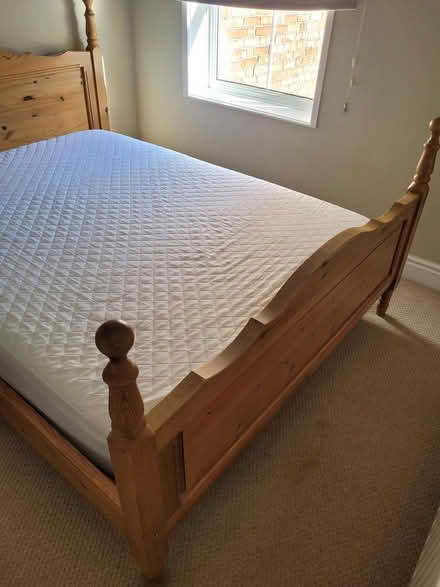 Photo of free King size Antique pine bed frame (Maidstone) #2