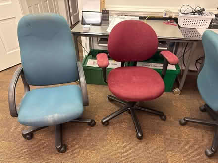 Photo of free Office chairs mismatched (3132 Battleground Ave) #1