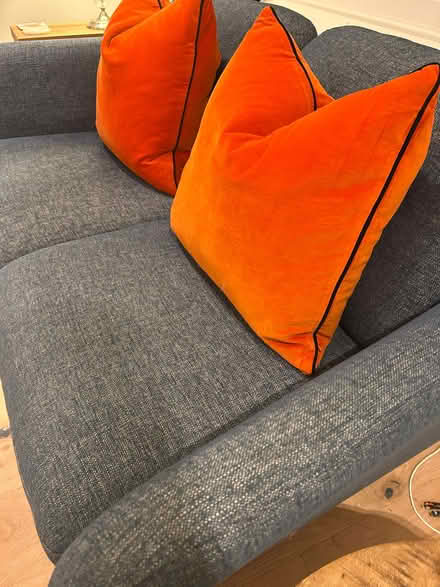 Photo of free 2 seater blue fabric sofa (South Kensington SW7) #4