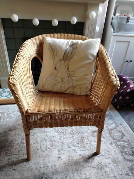 Photo of free Rattan chair and cushion (Walsall WS2) #1