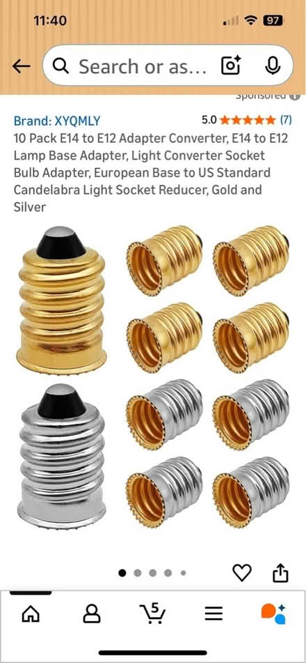 Photo of free Candelabra light socket conversion (Near Rancho San Antonio Park) #2