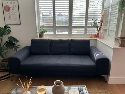 Photo of free Three seater Made sofa navy grey (Worcester park) #1