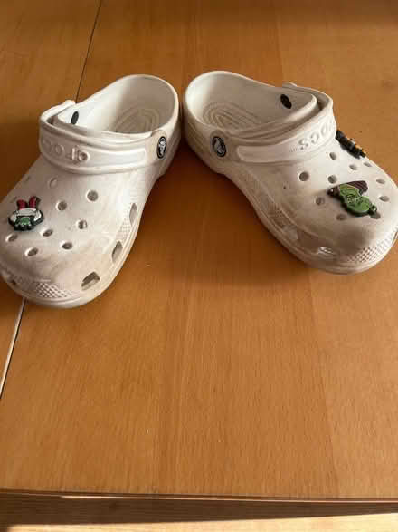 Photo of free Pair of Childs white crocs size J1 (Woodley RG6) #3