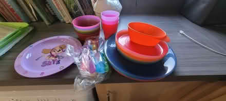 Photo of free Assorted plastic plates, cups, etc (Newark) #1
