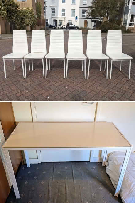 Photo of free Set of 6 Dining Chairs & Glass Top Table. (PL4) #1