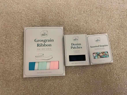 Photo of free SEWING/CRAFTS - Ribbon, sequins and denim patches (Charlton SE18) #1