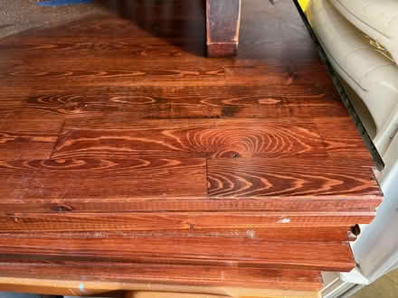 Photo of free Dark wood shelving unit (Great Neck) #2