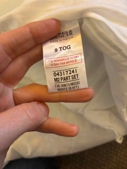 Photo of free 9 Tog super king size duvet (Widcombe) #1