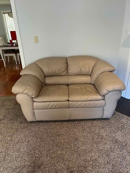 Photo of free Leather loveseat (upper west sode) #1