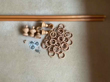 Photo of free Wooden curtain pole and all fixings (East Carleton NR14) #1