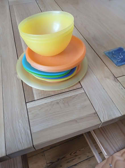 Photo of free Small number of children's/picnic plastic plates and bowls (Leckhampton GL53) #1