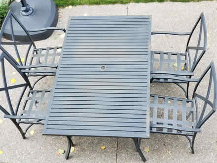 Photo of free Outdoor patio table and 4 chairs (Cranston SE, Calgary) #1