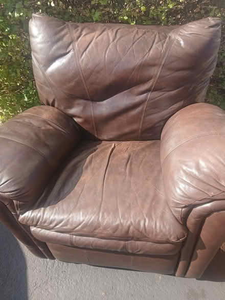 Photo of free Leather match recliner (worn) (Plainfield, IL) #1