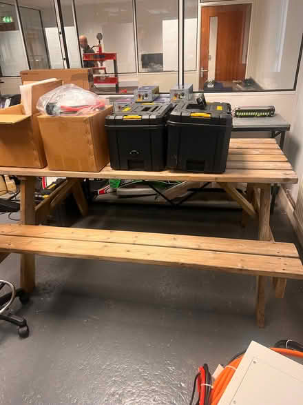 Photo of free Picnic table with fitted benches (Upper Heyford OX25) #1