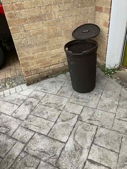 Photo of free Plastic linen basket with lid (West Oxfordshire OX28) #1
