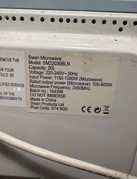 Photo of free Microwave oven (Torquay TQ2) #4