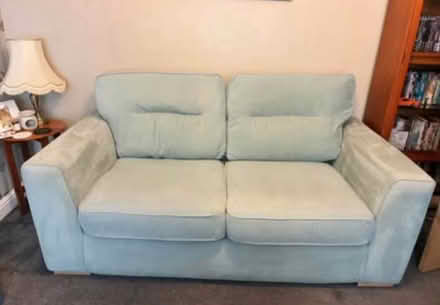 Photo of free 2 seater sofa, duck egg blue (Calow S44) #1