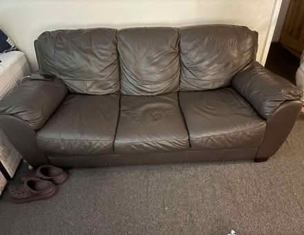 Photo of free Three sofa leather (Easthampstead RG12) #1