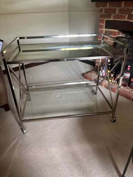 Photo of free Silver chrome drinks/serving trolley (Wooburn Green HP10) #1