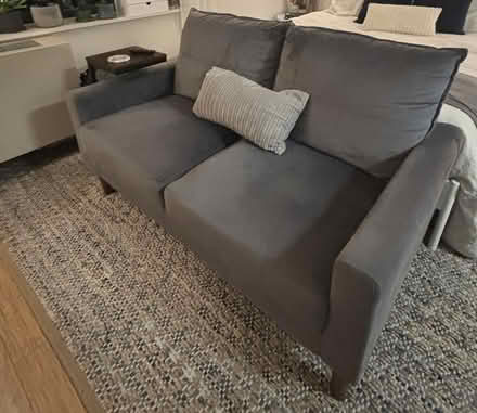 Photo of free 53" Grey Loveseat Sofa (Williamsburg) #1
