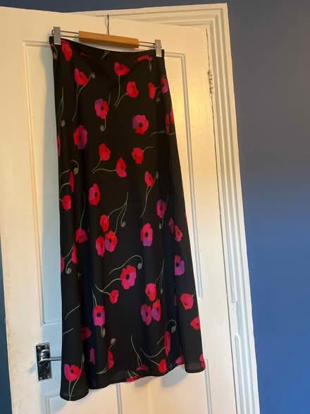 Photo of free Dancing Leopard Black Floral Midi Skirt. Size 12. (Southsea PO4) #1
