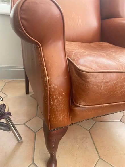 Photo of free Much loved leather armchair (Wooburn Green HP10) #4