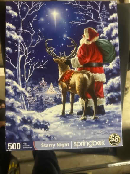 Photo of free 500 piece puzzle. Merry Christmas (Burlington near Woburn line) #1