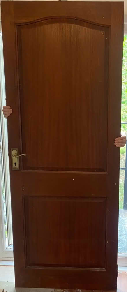 Photo of free Wooden door with brass handles and lock (CO16) #1