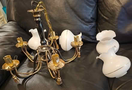 Photo of free Vintage brass chandelier (Lion Gate TW9) #2