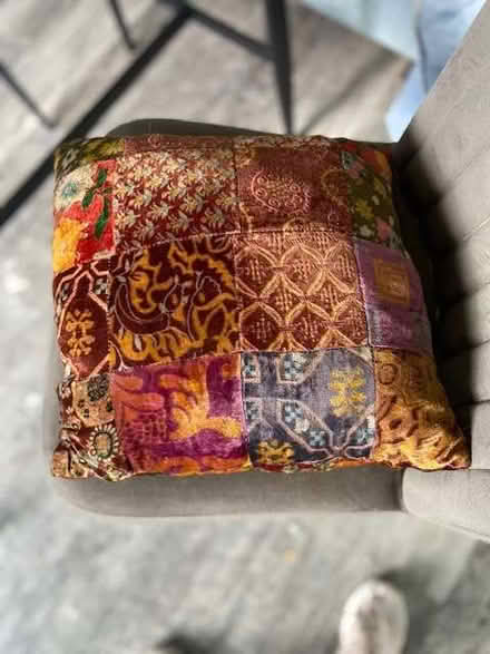 Photo of free Velour patchwork cushion x 1 (Haywards Heath RH16) #1