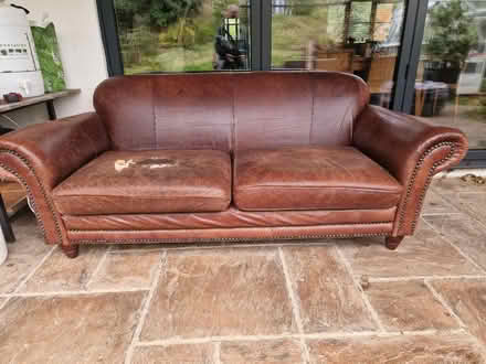 Photo of free Brown leather sofa - project (Newhaven BN9) #1